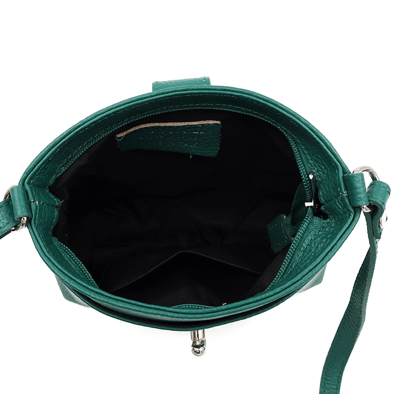 Andria természetes bőr válltáska - zöld