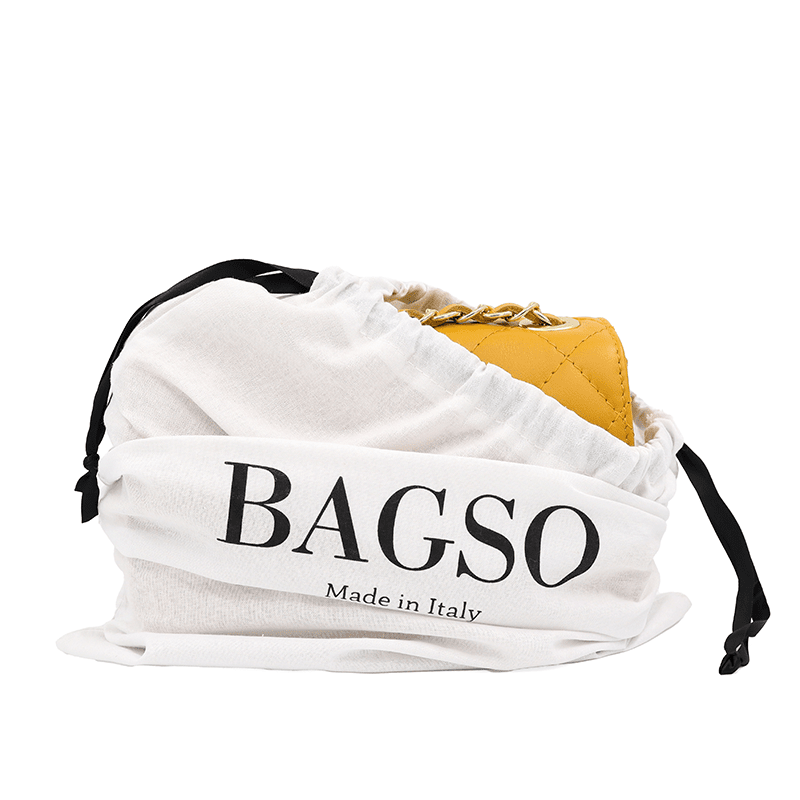 Kapitonált válltáska természetes bőrből Mila - mustársárga