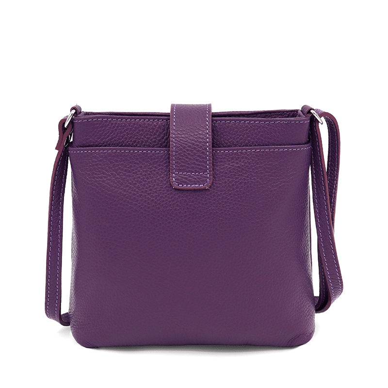Andria természetes bőr válltáska - lila