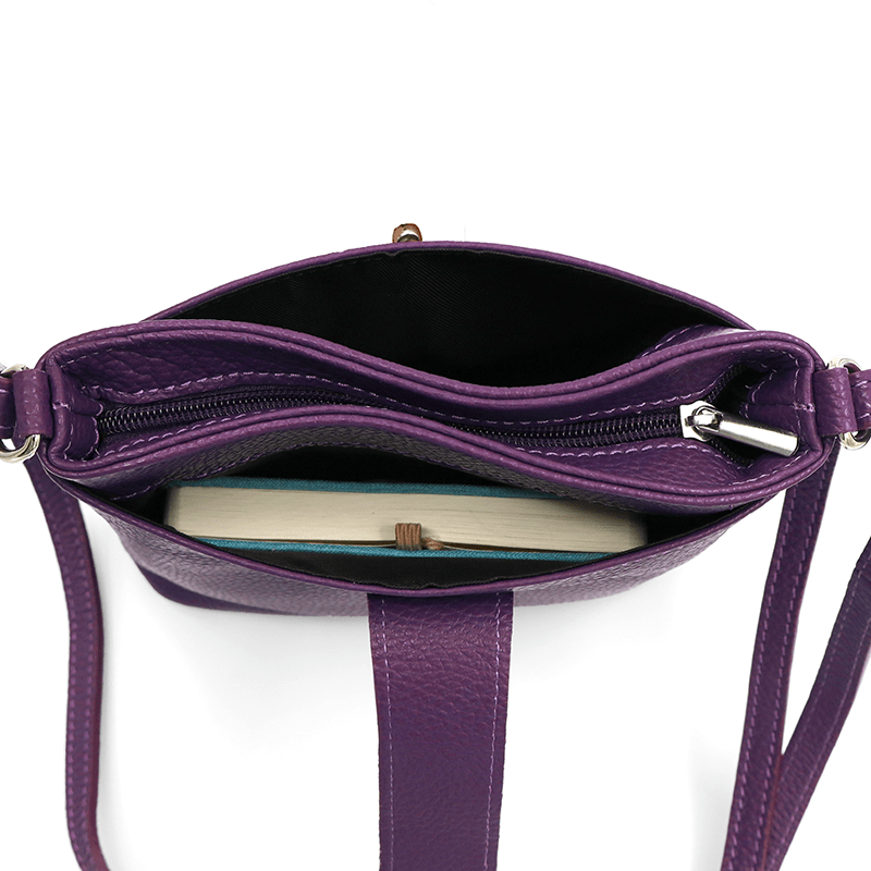 Andria természetes bőr válltáska - lila