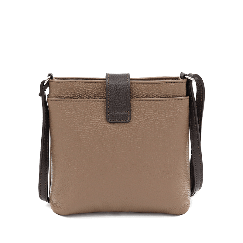 Andria természetes bőr válltáska - barna/sötétbarna