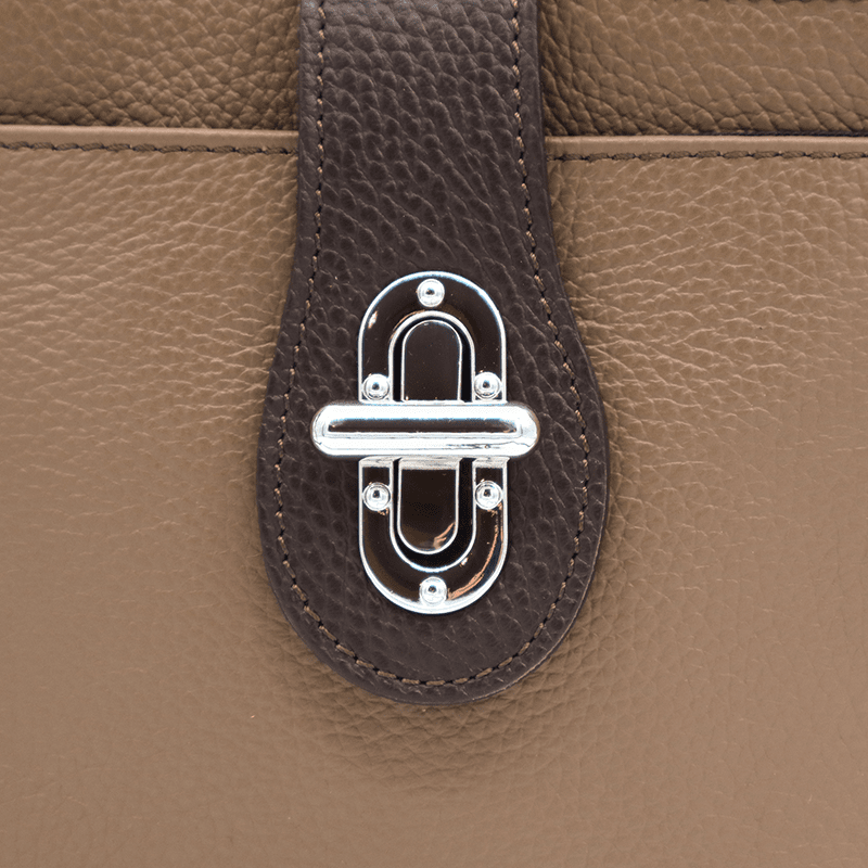 Andria természetes bőr válltáska - barna/sötétbarna