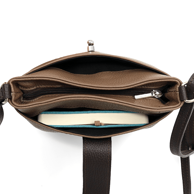 Andria természetes bőr válltáska - barna/sötétbarna