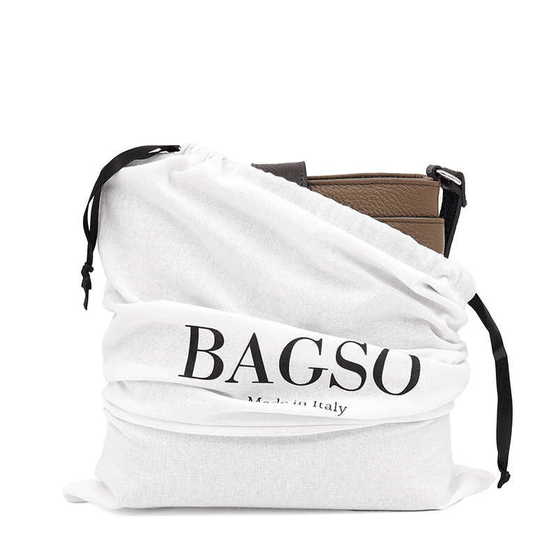 Andria természetes bőr válltáska - barna/sötétbarna