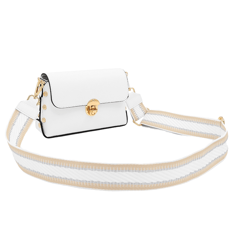 Antoanella természetes bőrből készült női táska - fehér