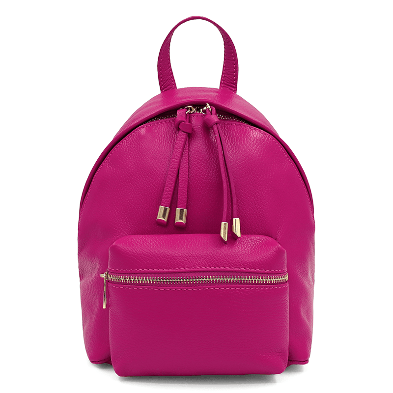 Női hátizsák természetes bőrből Aida - fukszia