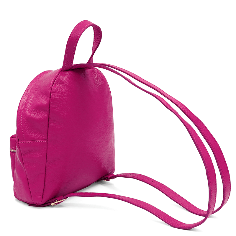 Női hátizsák természetes bőrből Aida - fukszia