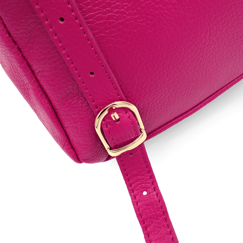 Női hátizsák természetes bőrből Aida - fukszia