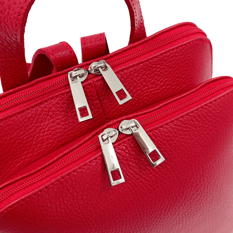 Női hátizsák természetes bőrből Terina - piros