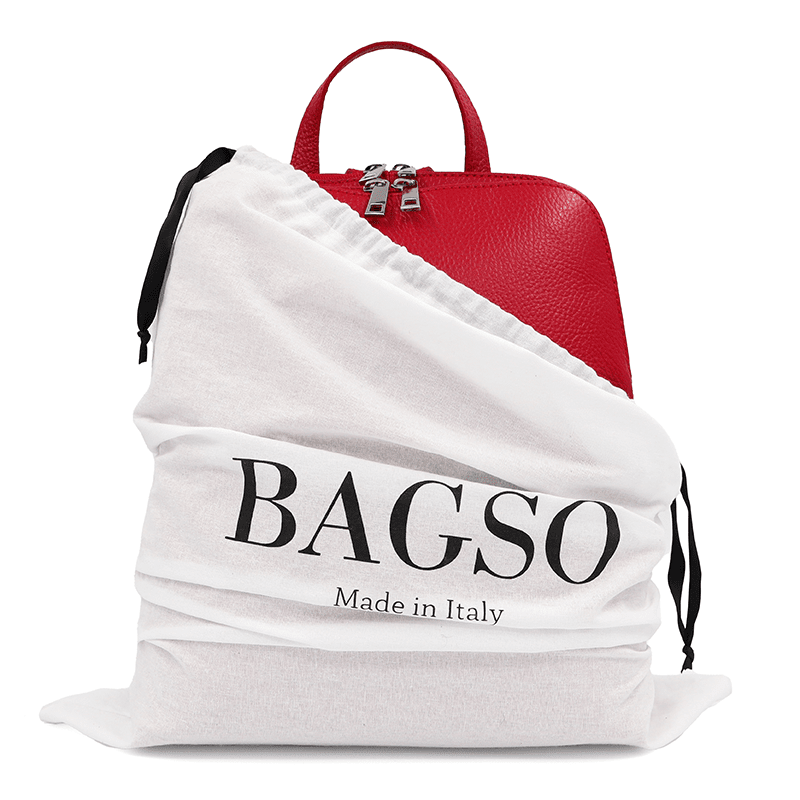 Női hátizsák természetes bőrből Terina - piros