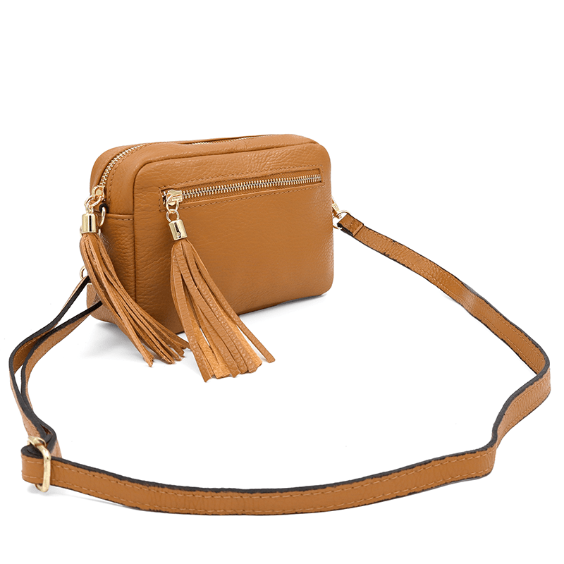 Természetes bőr válltáska - Flavia - cserépbarna