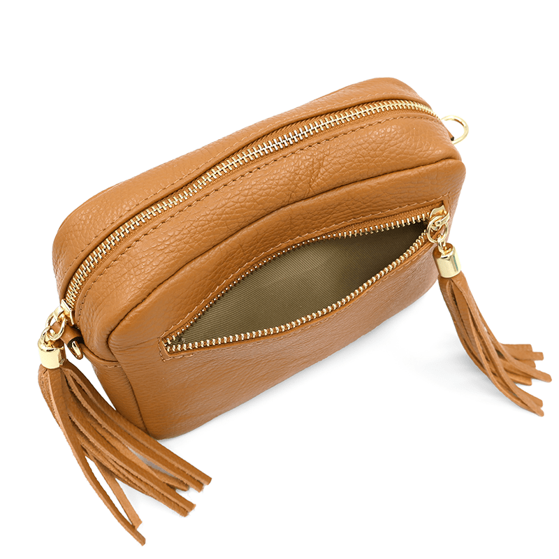 Természetes bőr válltáska - Flavia - cserépbarna