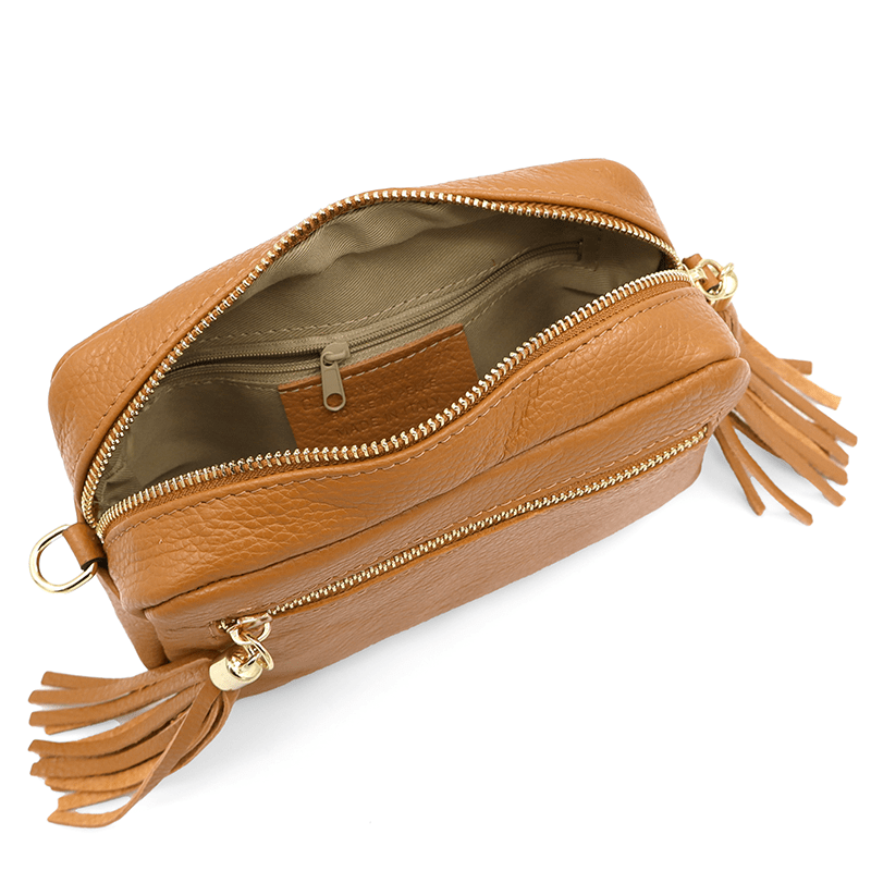 Természetes bőr válltáska - Flavia - cserépbarna