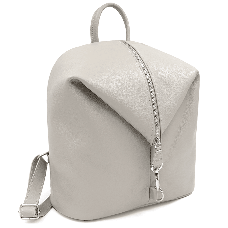 Női hátizsák természetes bőrből Evianna - szürke