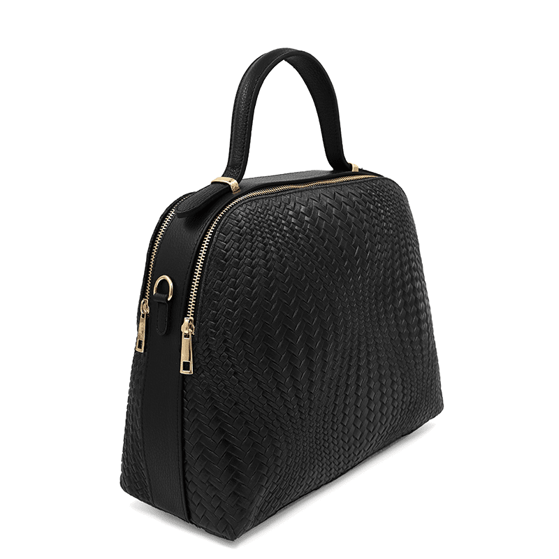 Luxus táska természetes bőrből Aurelia - fekete