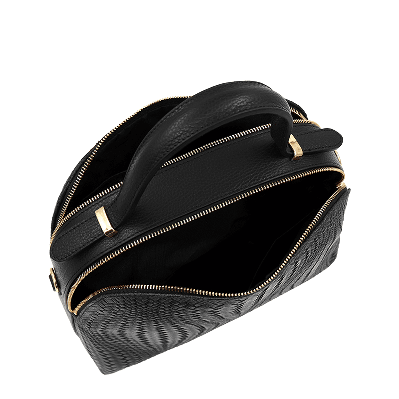 Luxus táska természetes bőrből Aurelia - fekete