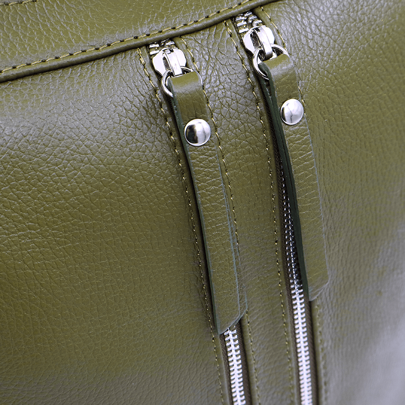 2 az 1-ben - Vittoria természetes bőr hátizsák és táska - sötétzöld