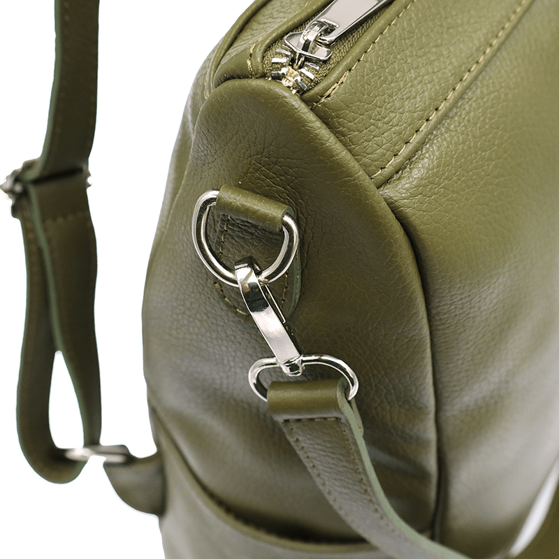 2 az 1-ben - Vittoria természetes bőr hátizsák és táska - sötétzöld