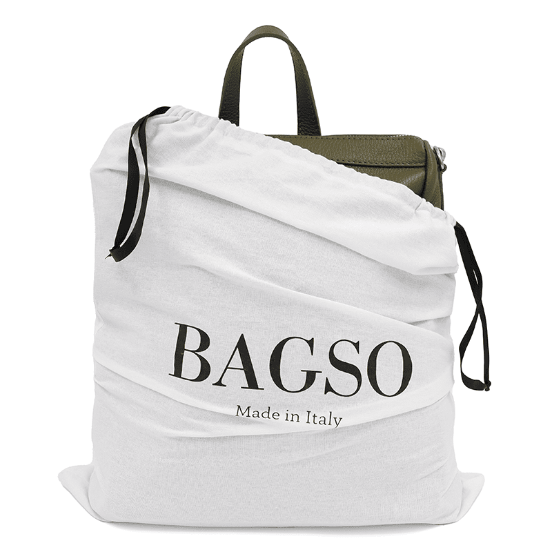 2 az 1-ben - Vittoria természetes bőr hátizsák és táska - sötétzöld