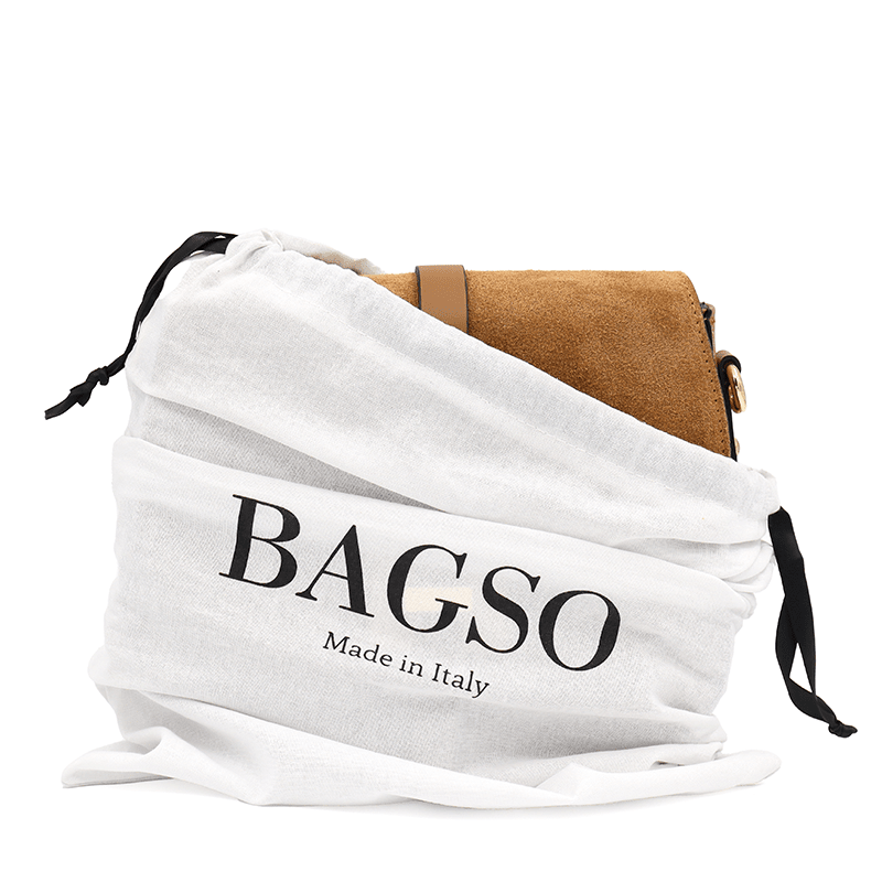 Andrea válltáska természetes bőrből és velúrból - barna