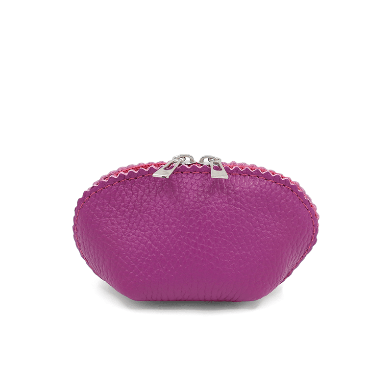 Bőr pénztárca - sötét fukszia