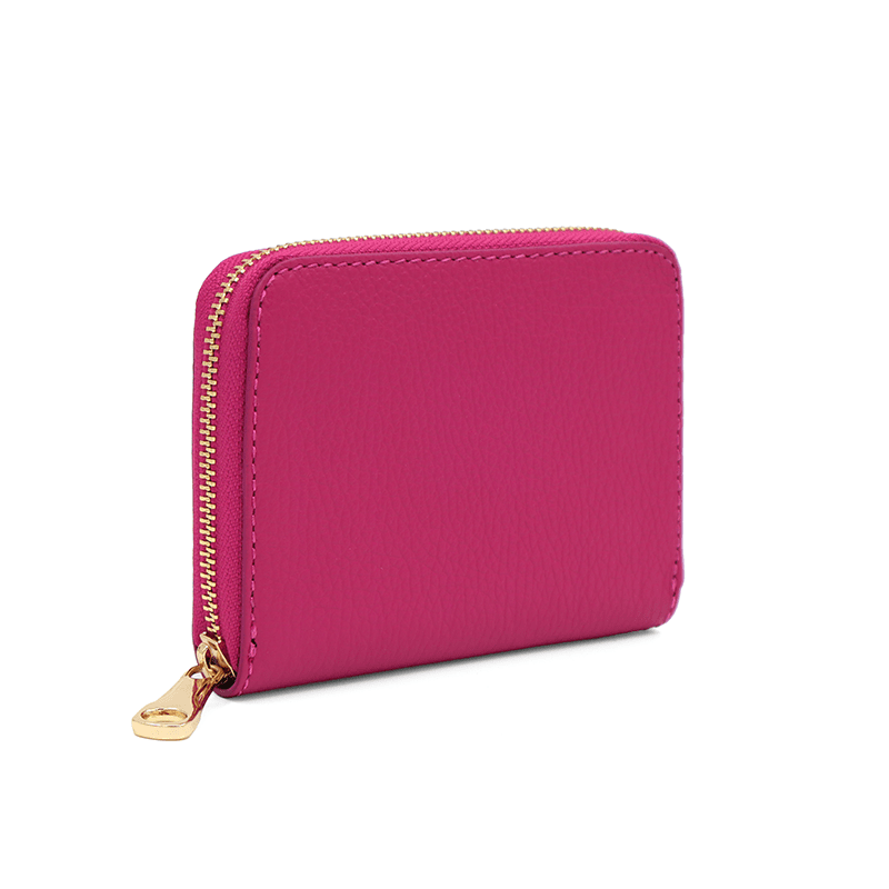 Természetes bőr pénztárca - fukszia
