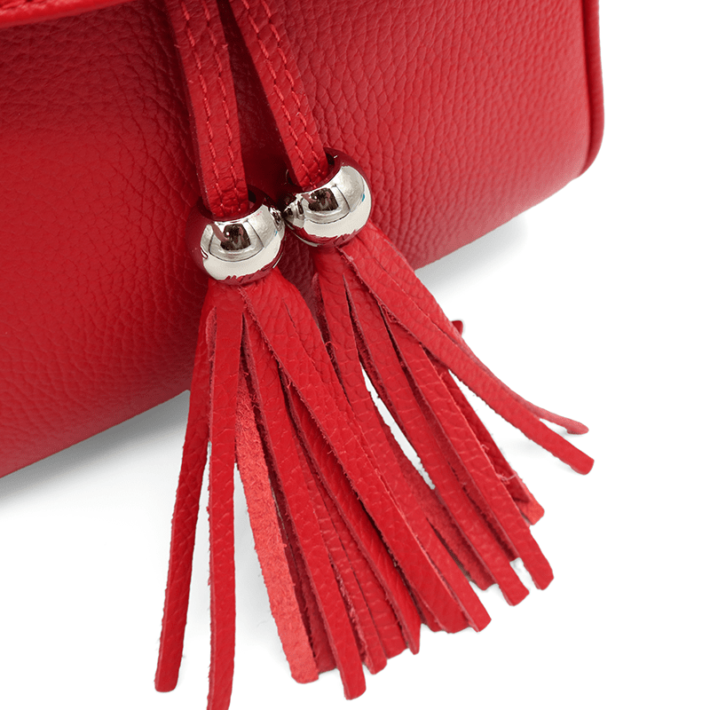 Női hátizsák természetes bőrből Venezia - piros