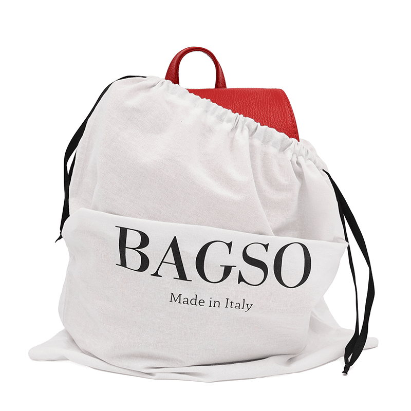 Női hátizsák természetes bőrből Venezia - piros