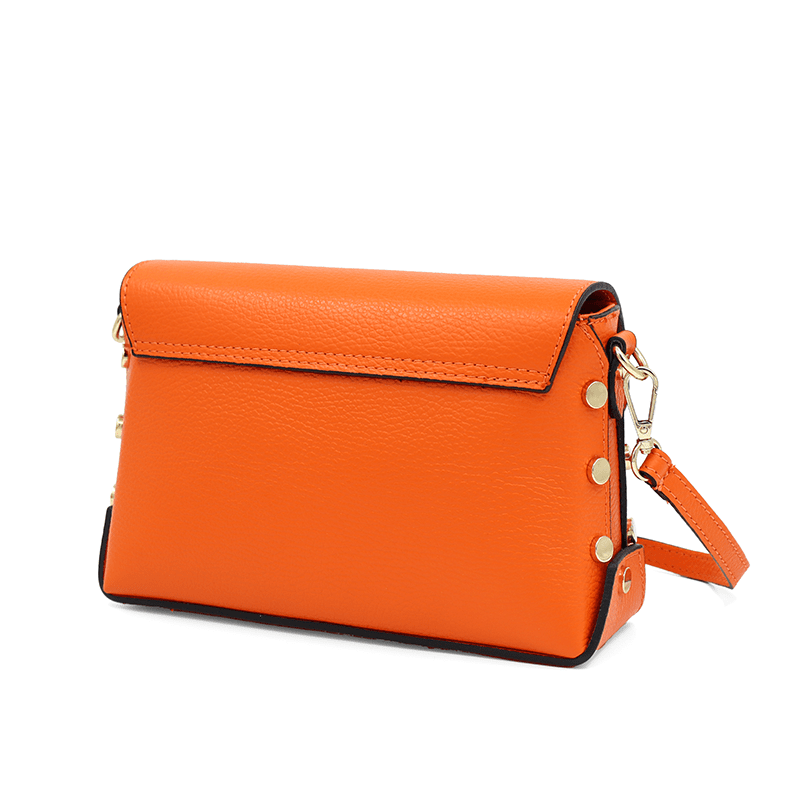 Antoanella természetes bőrből készült női táska - narancssárga