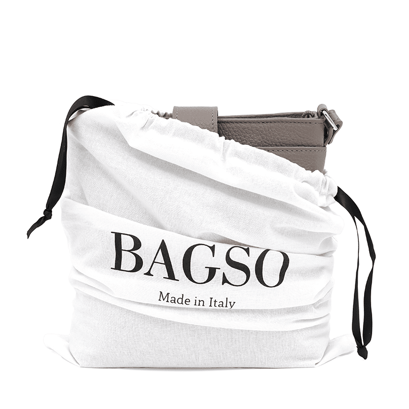 Andria természetes bőr válltáska - szürke