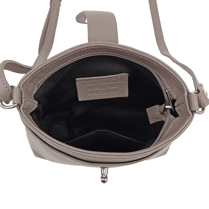 Andria természetes bőr válltáska - szürke