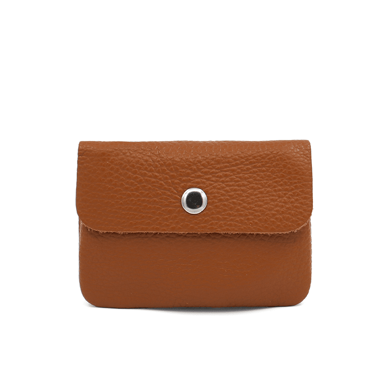 Kis természetes bőr pénztárca - cserépbarna