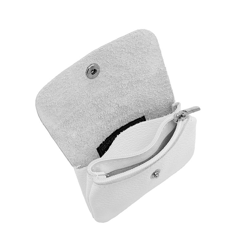 Kis természetes bőr pénztárca - fehér