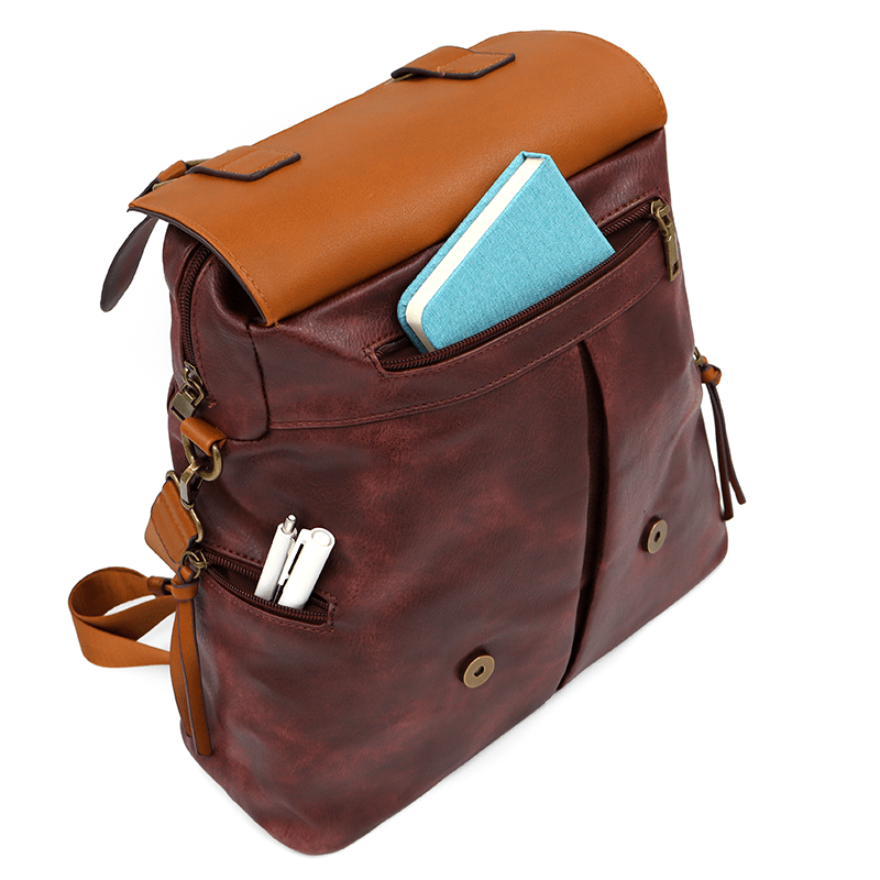 2 az 1-ben - Hátizsák és táska füstös hatással - bordó