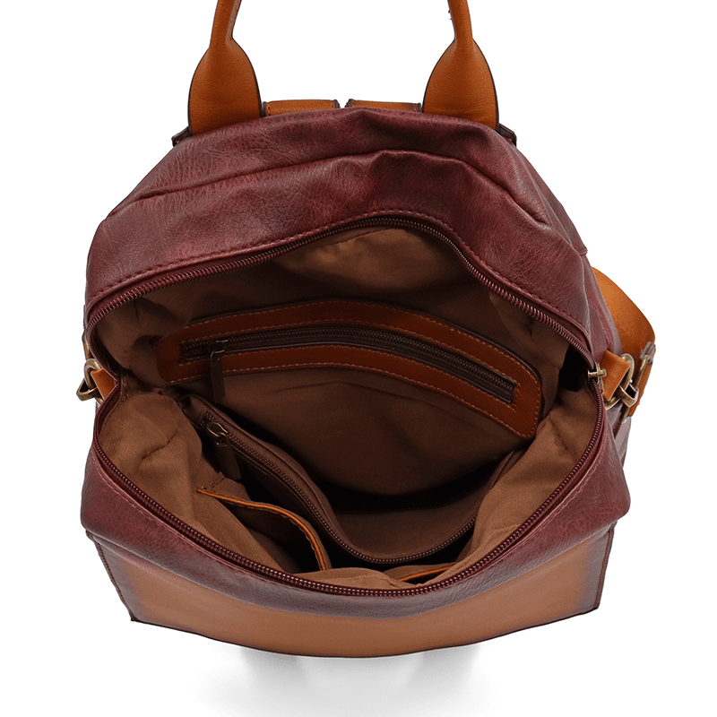 2 az 1-ben - Hátizsák és táska füstös hatással - bordó