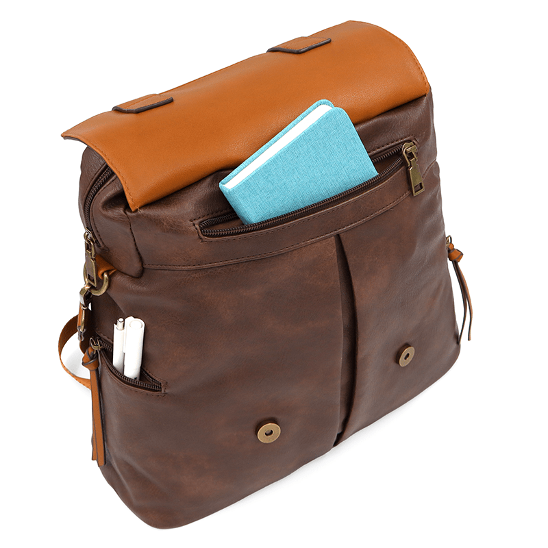 2 az 1-ben - Hátizsák és táska füstös hatással - sötétbarna