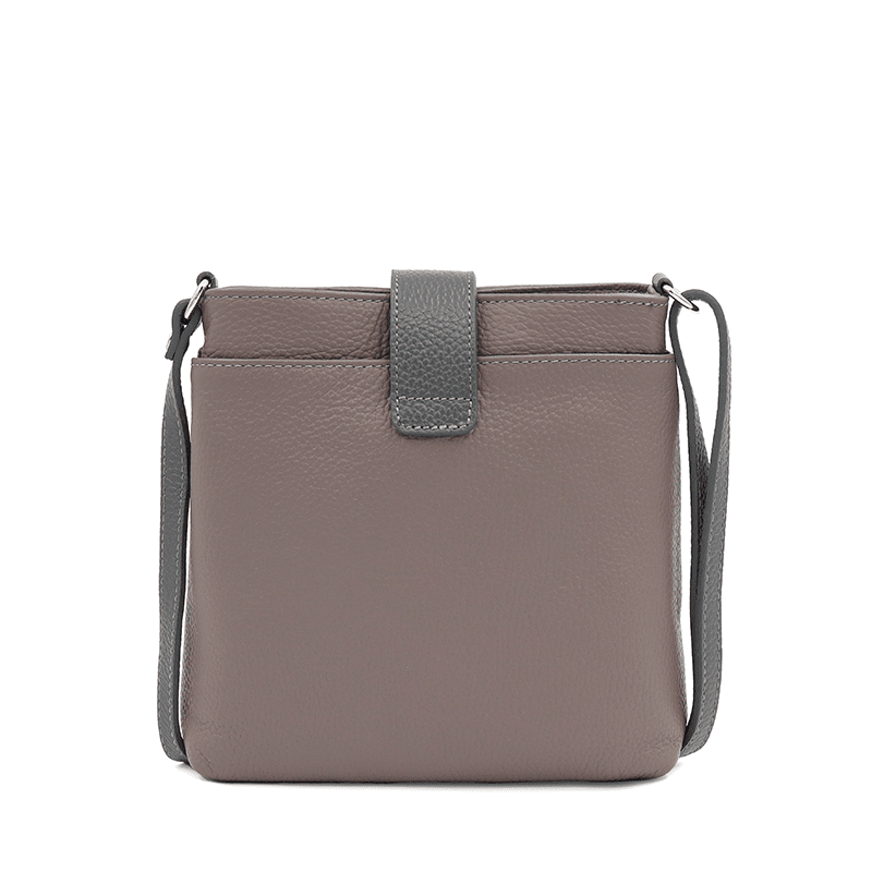 Andria természetes bőr válltáska - szürke