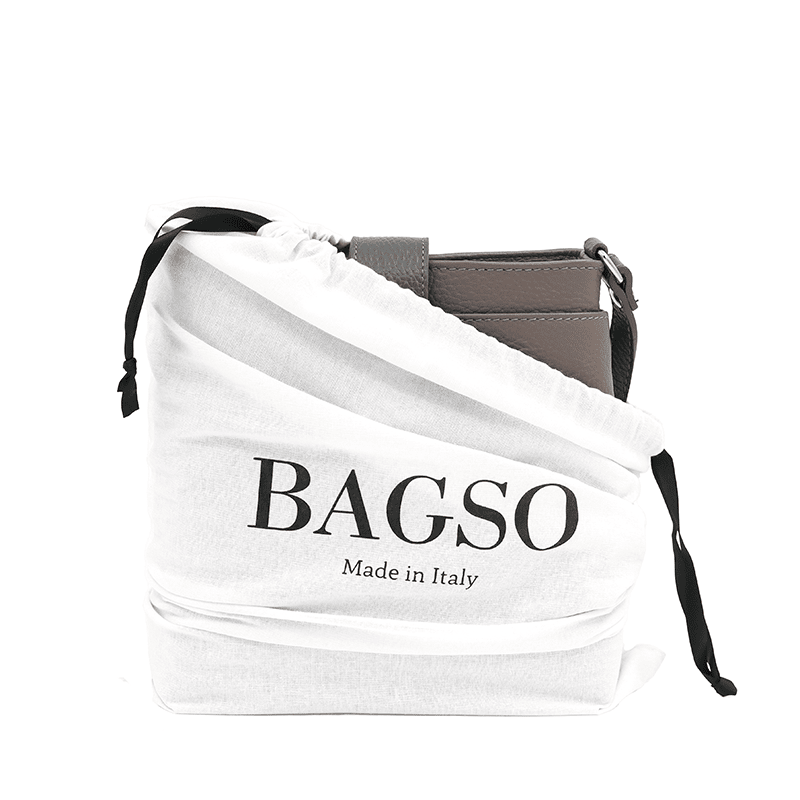 Andria természetes bőr válltáska - szürke