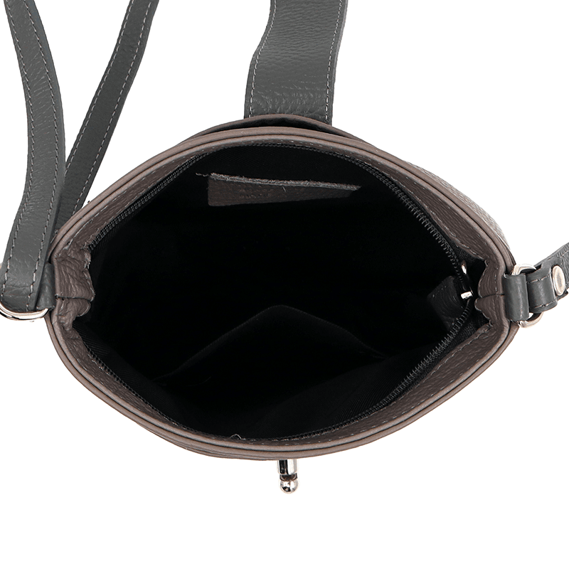 Andria természetes bőr válltáska - szürke