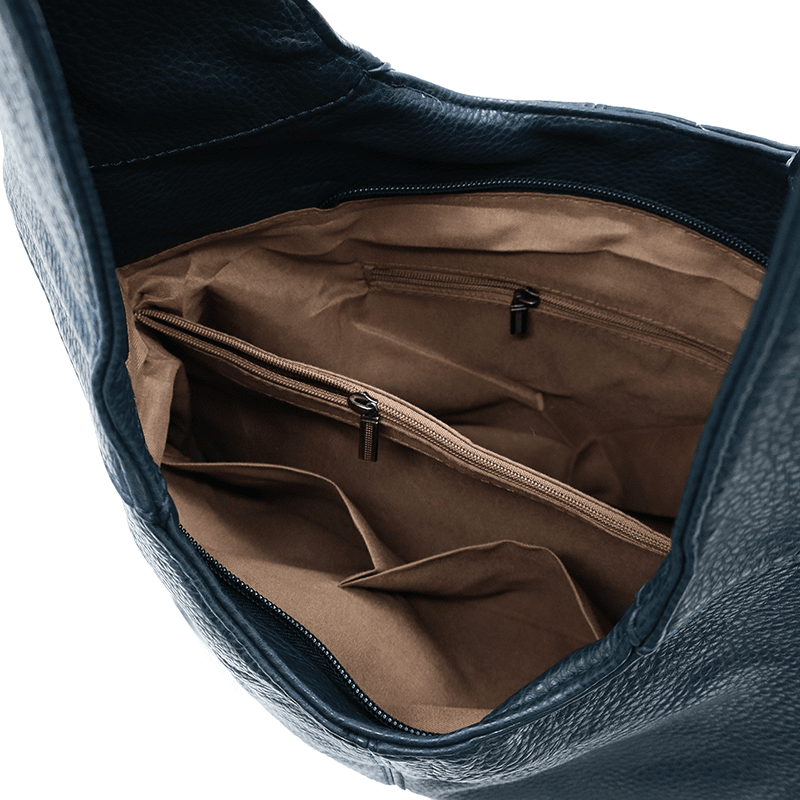 Nagy női táska, zsák típusú - sötétkék