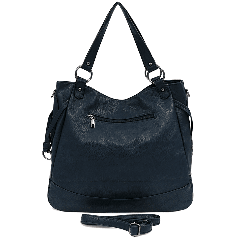 Nagy női táska, zsák típusú - sötétkék