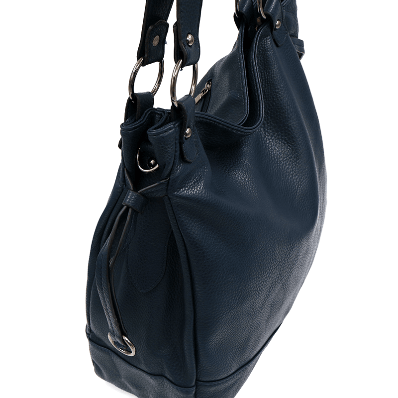 Nagy női táska, zsák típusú - sötétkék