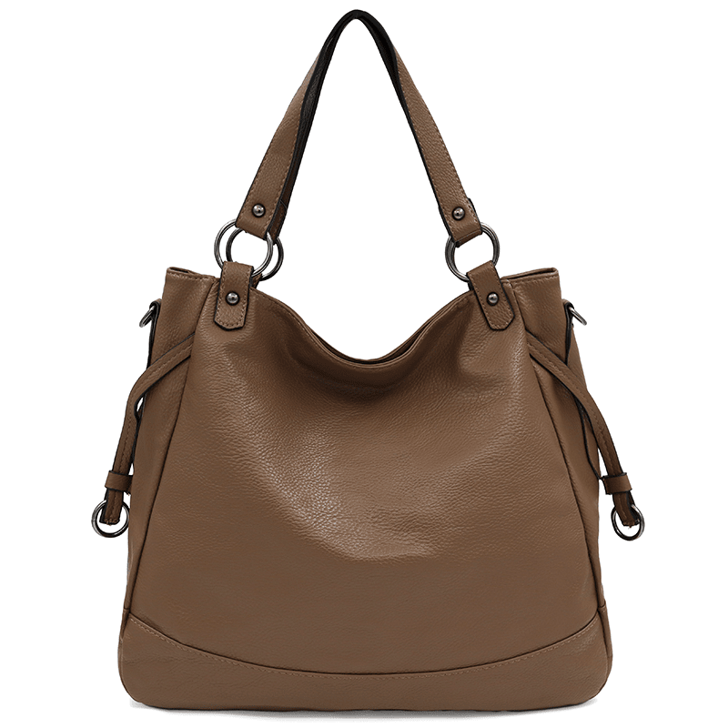 Nagy női táska típusú táska - világosbarna