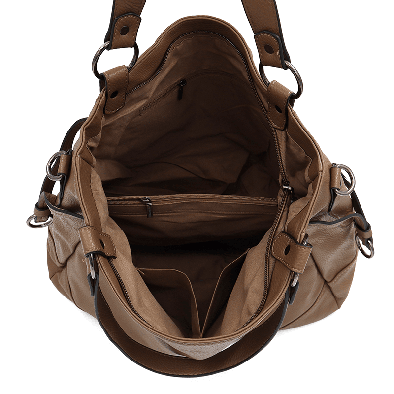 Nagy női táska típusú táska - világosbarna