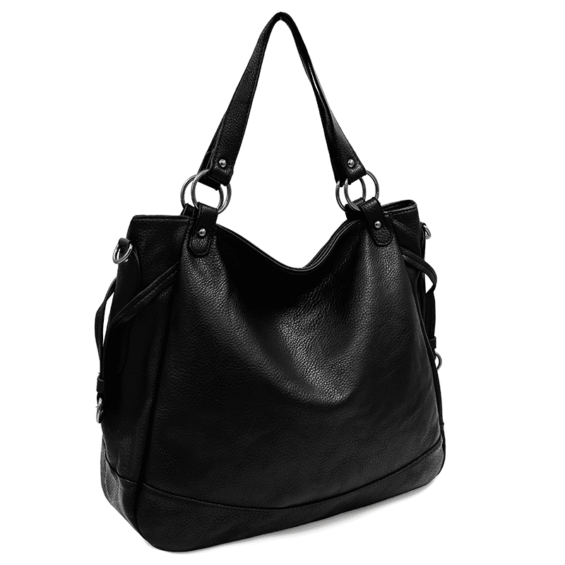 Nagy női táska, zsák típusú - fekete