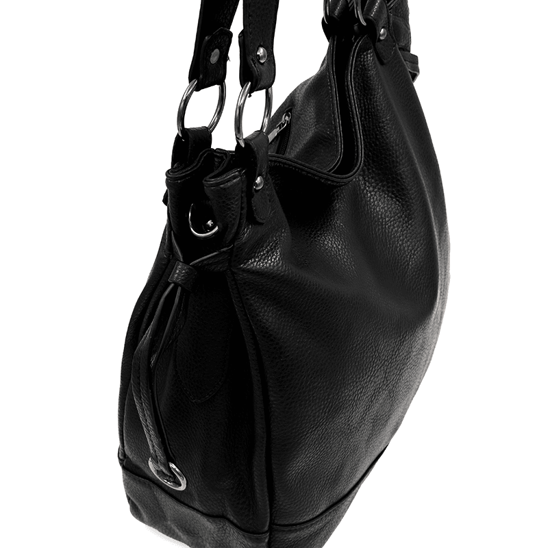 Nagy női táska, zsák típusú - fekete