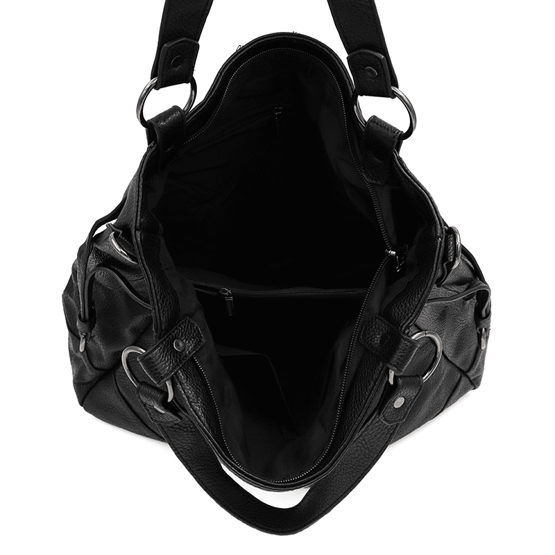 Nagy női táska, zsák típusú - fekete