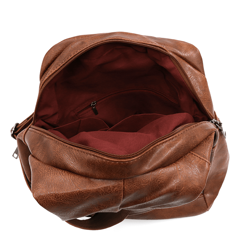 Női hátizsák titkos záródással - sötétbarna