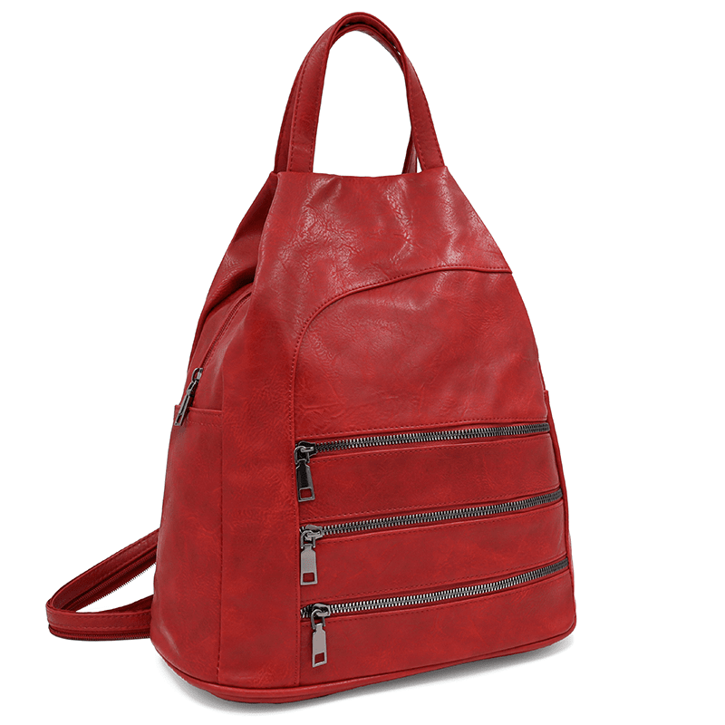 Női hátizsák titkos záródással - piros
