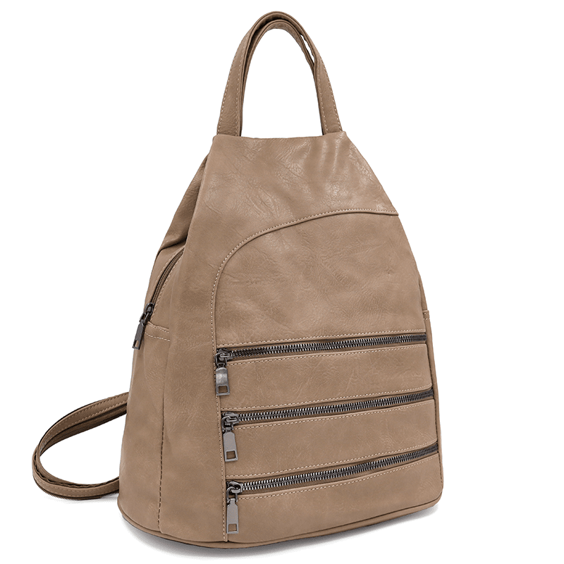 Női hátizsák titkos záródással - világosbarna